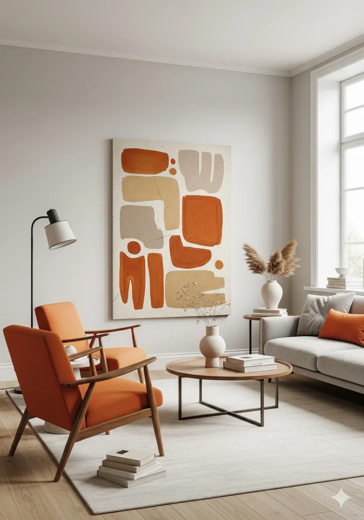 Modern Living Room with Mid-Century Modern Lounge Chair