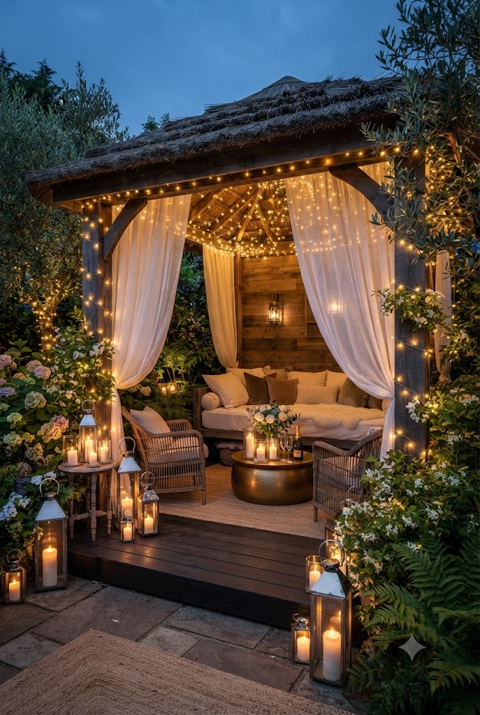 Romantic Cabana with Fairy Lights