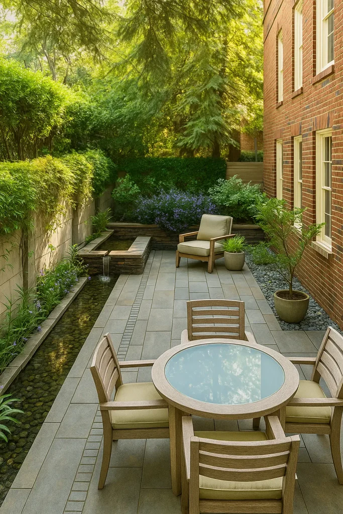 Zen Patio with Water Feature
