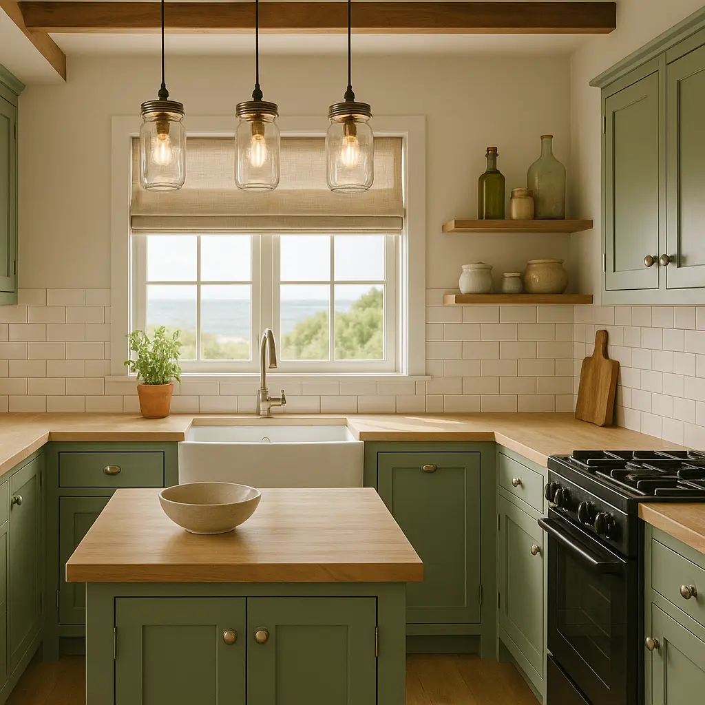 Soft Sage Green and Cream colour palette 