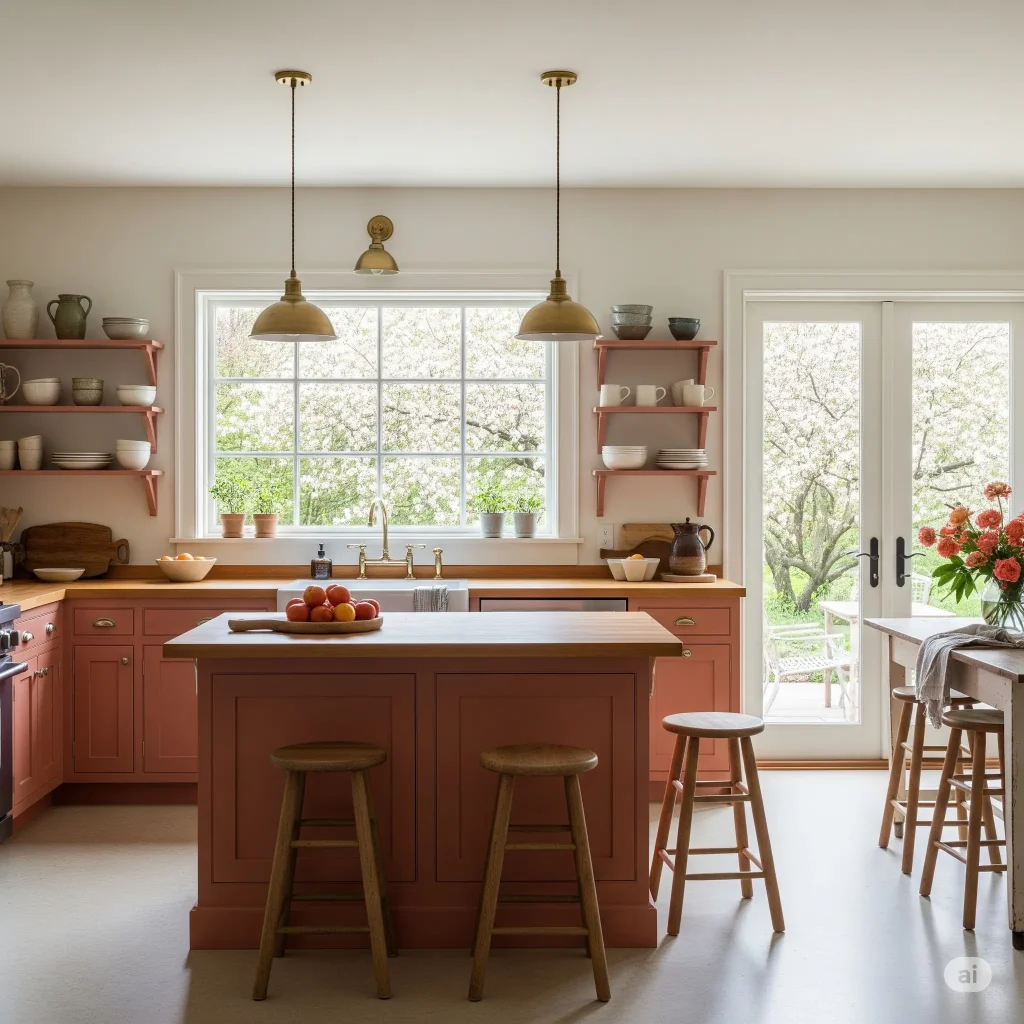 Muted Coral and Ecru colour palette