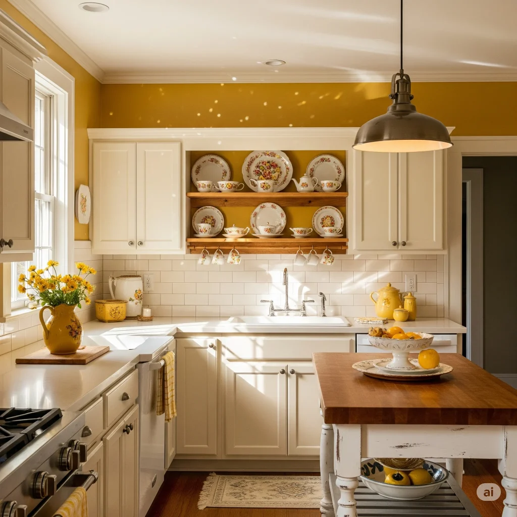 Mustard Yellow and Cream colour palette