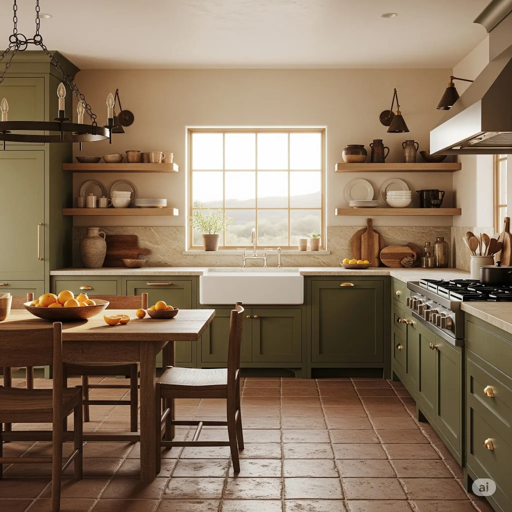 Olive Green and Terracotta colour palette