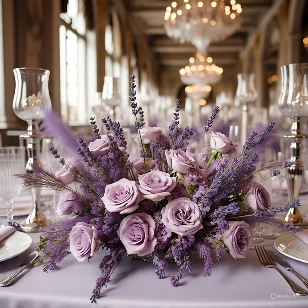 lavender and mauve wedding bouquet