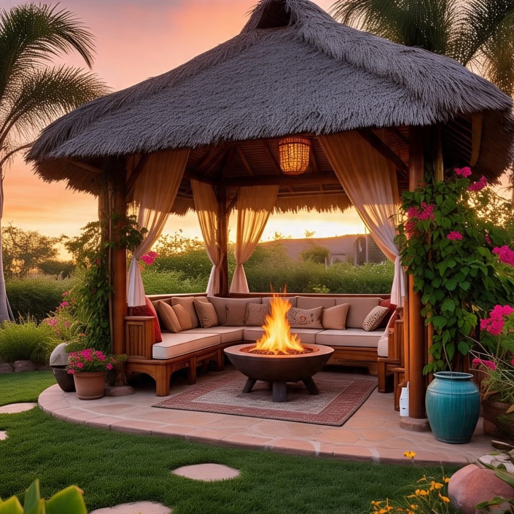 Paver Patio with Built-In Seating