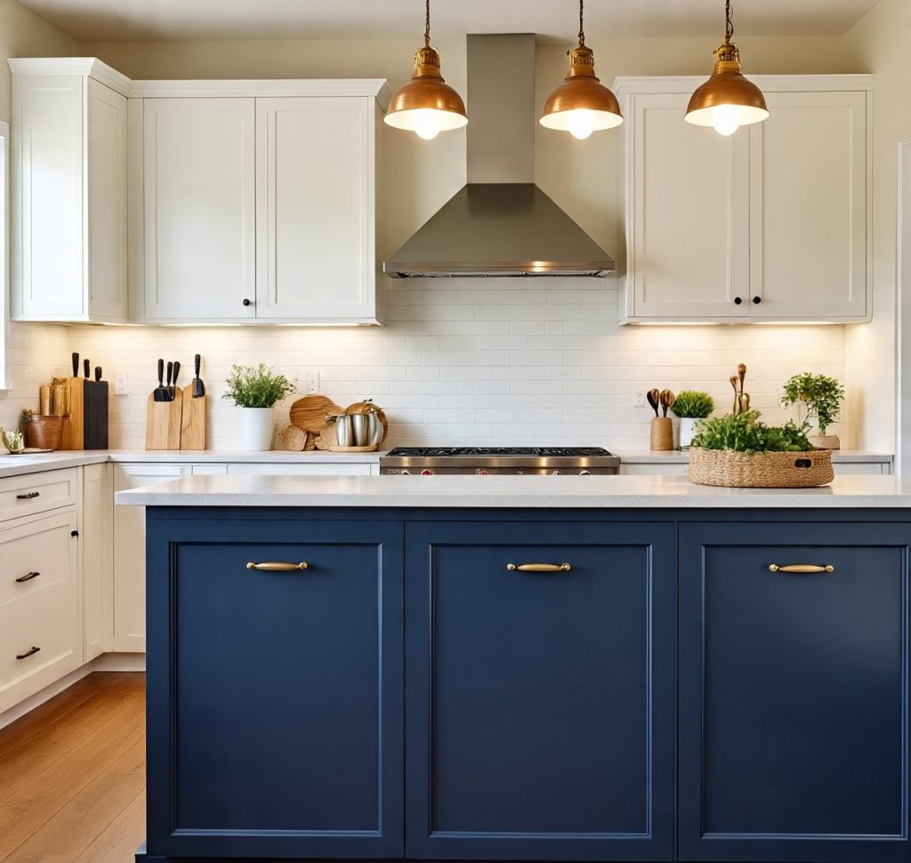 Navy Blue and Warm White colour palette