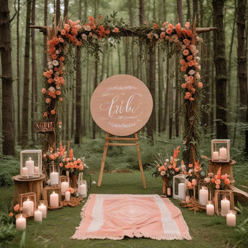 Coral and Blush Wedding arch