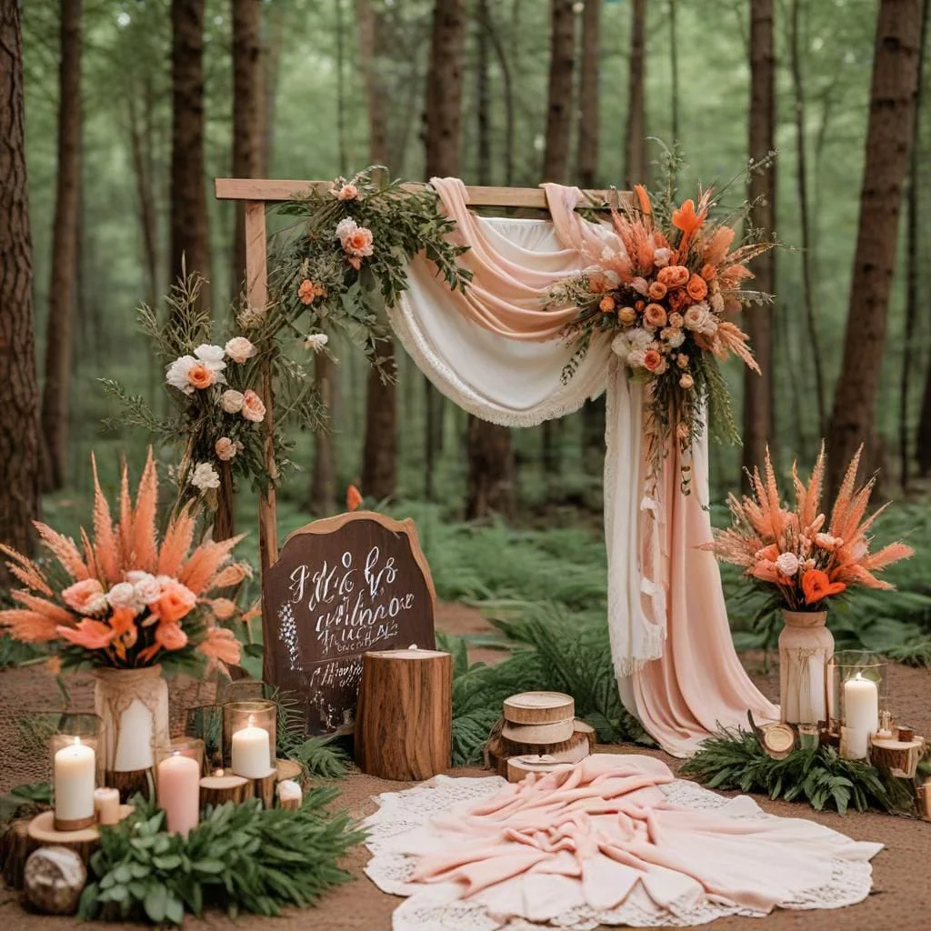 Coral and Blush Wedding backdrop