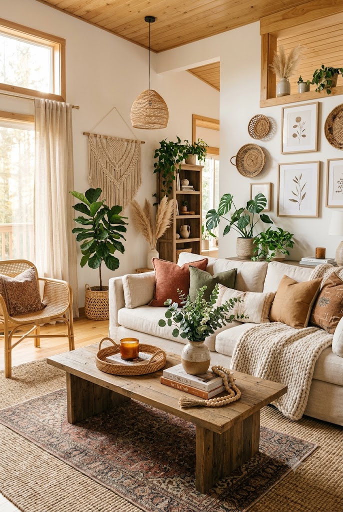 Boho Chic Living Room Handmade Accessories