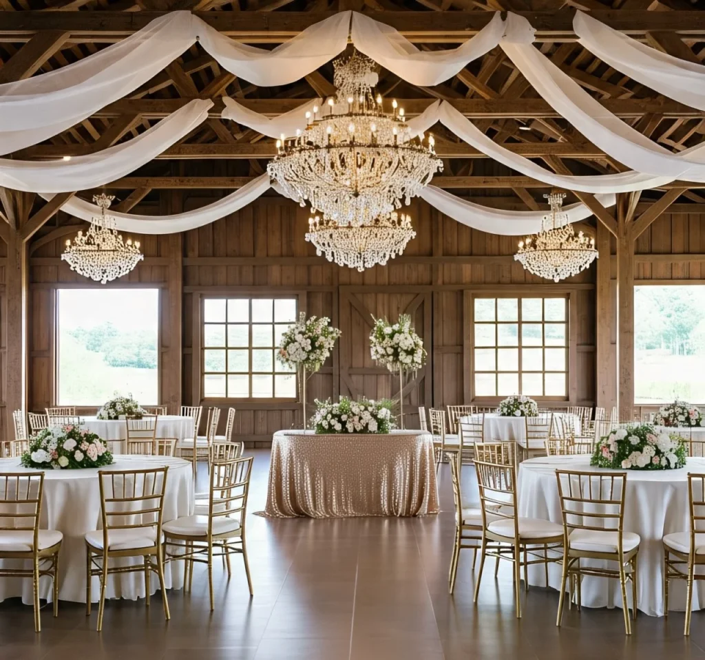 Cottagecore wedding in rustic barn venue