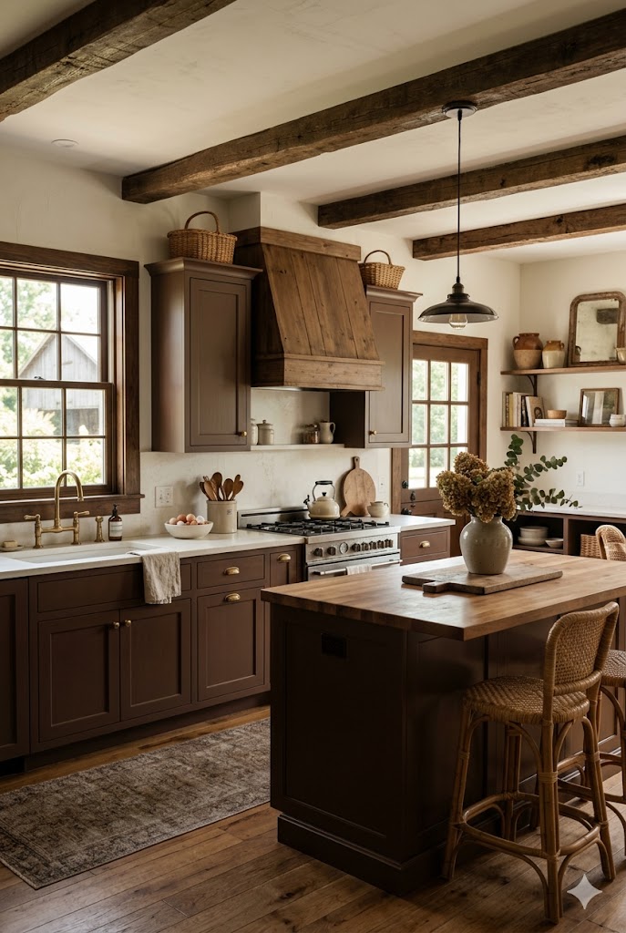 Chocolate Brown and Linen White