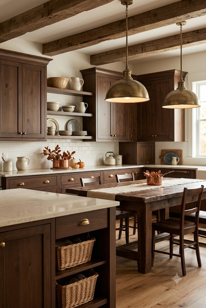 Chocolate Brown and Linen White kitchen

