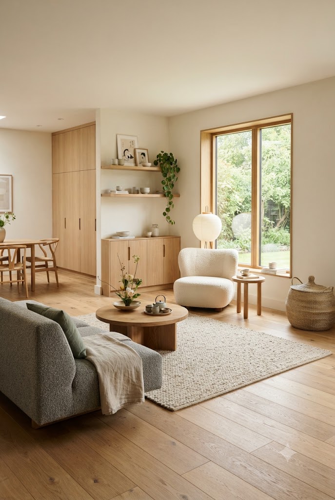 Japandi Living Room Furniture with Clean Lines