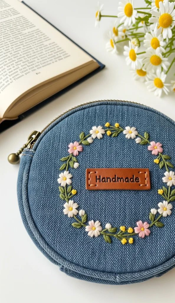Mini denim coin purse