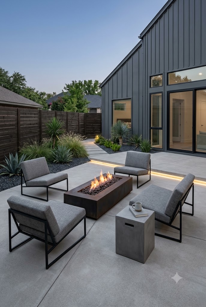Modern Minimalist Concrete Patio
