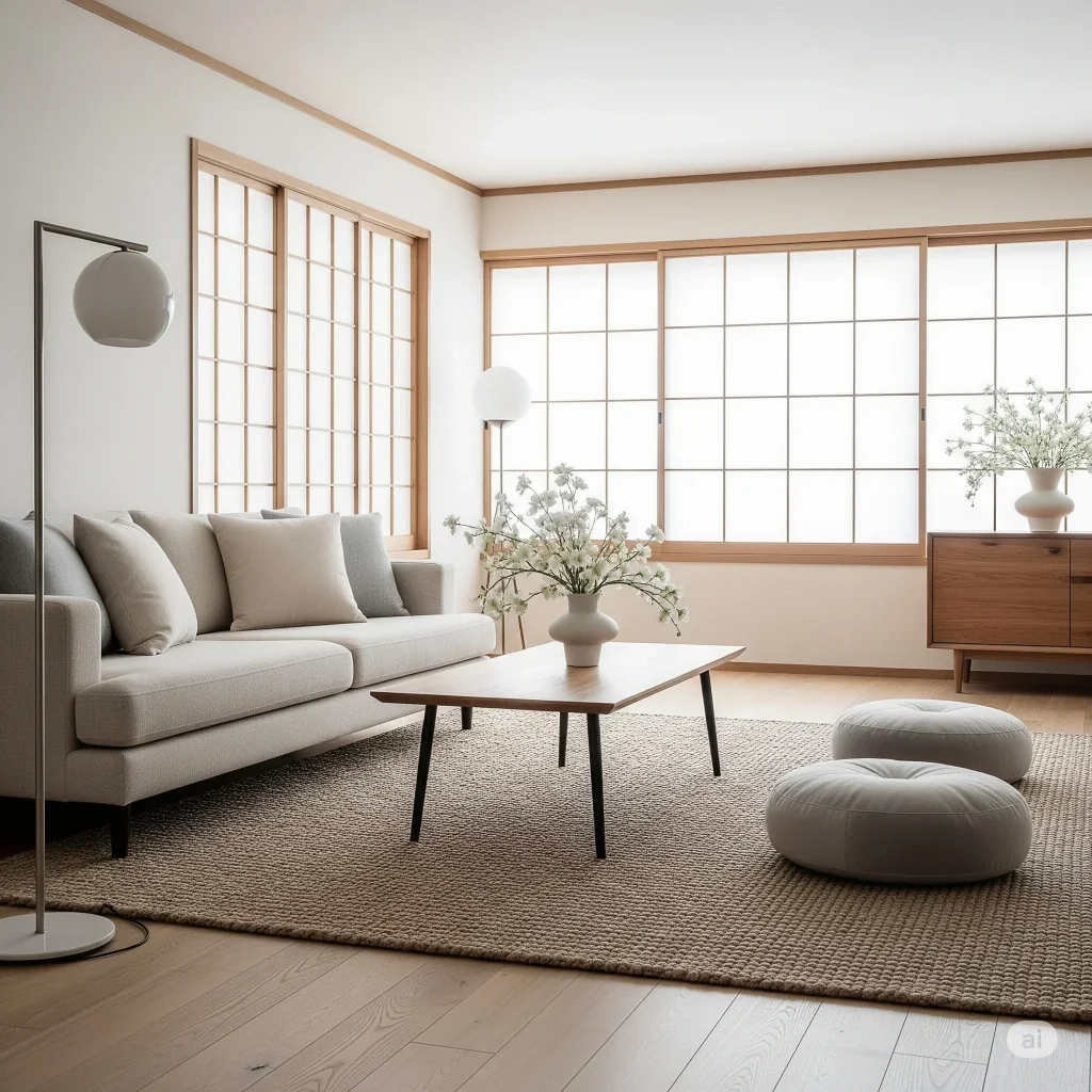 Natural Lighting for a Japandi Living Room