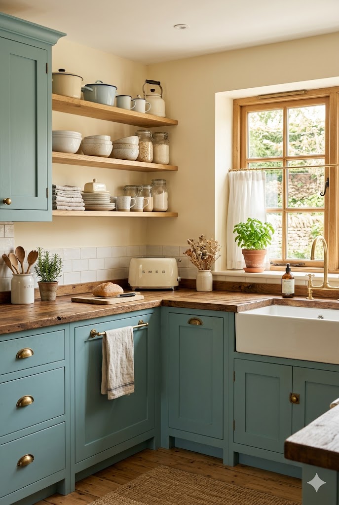  Teal and Buttermilk kitchen