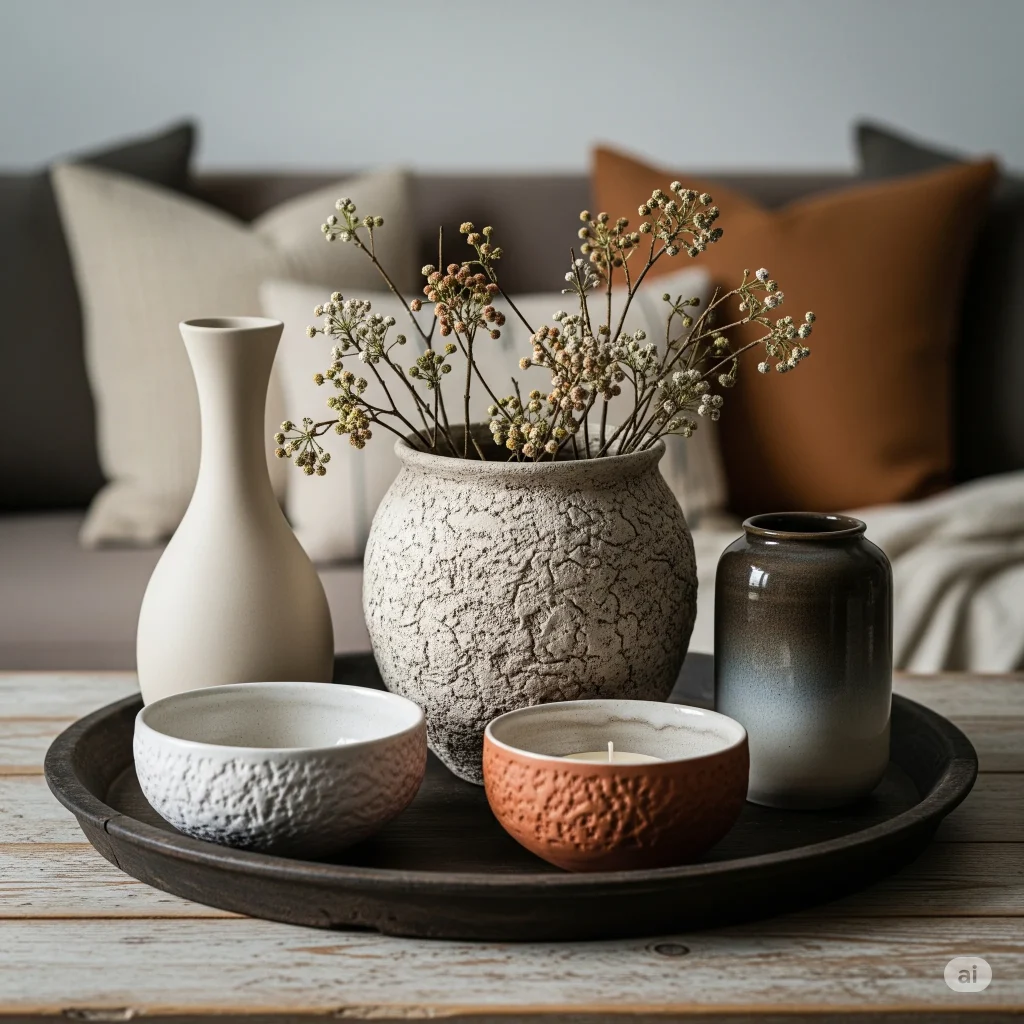 Wabi Sabi style Decor in Japanese-Inspired living room