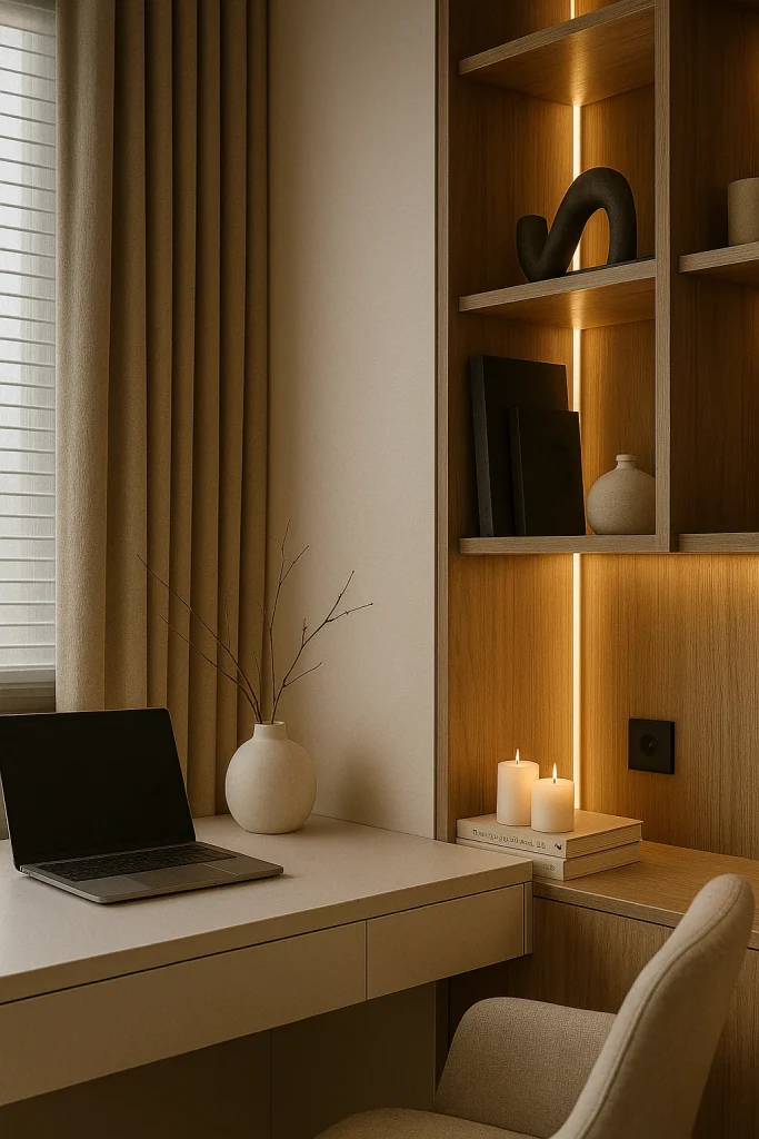 Minimalist and Luxury Built-In Home Office