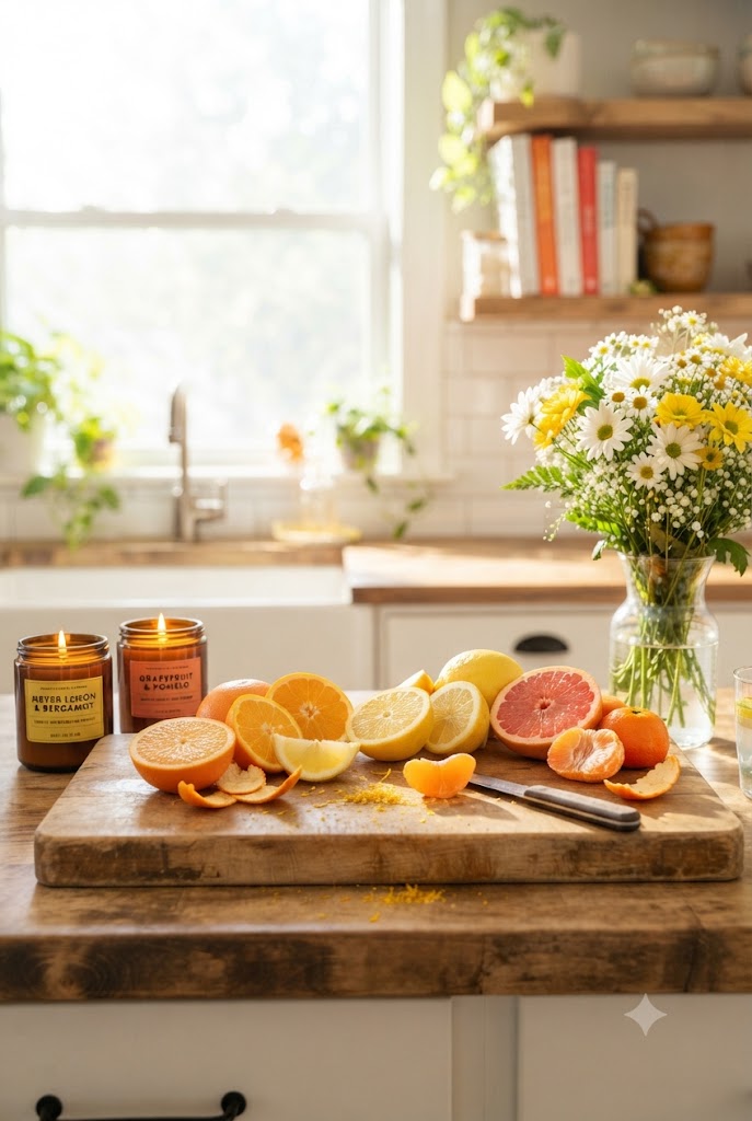 Citrus Scents like orange, grapefruit, and lemon