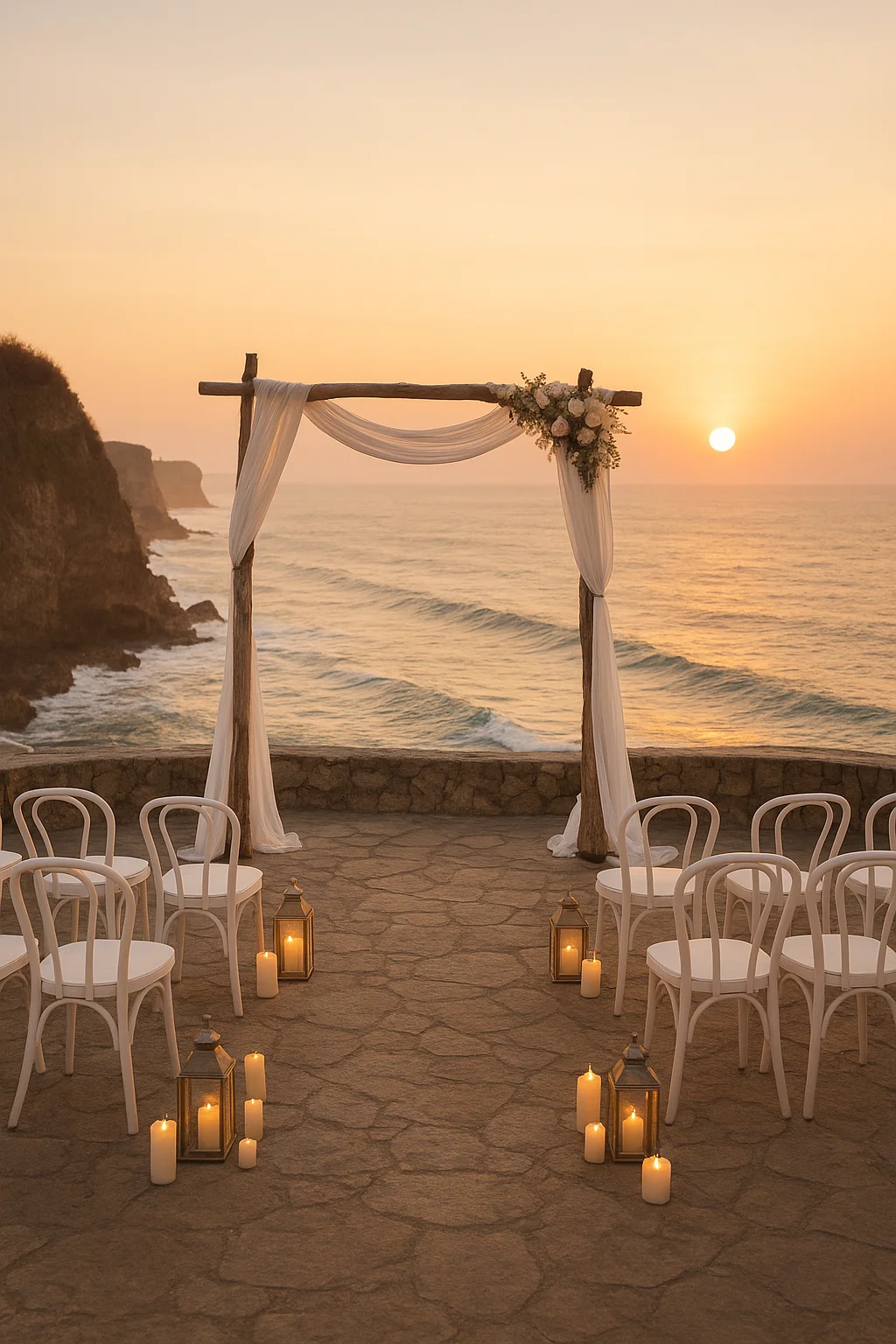 Destination Wedding Inspiration. Seaside Coastal Cliff Wedding Venue