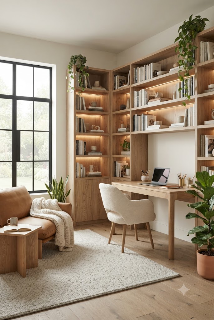 Multi-Functional Study Room, Library & Office in One