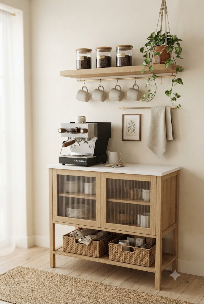 tiny apartment coffee-station