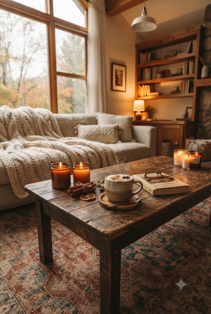 Vanilla & Cinnamon sented candles cozy rain day fall season
