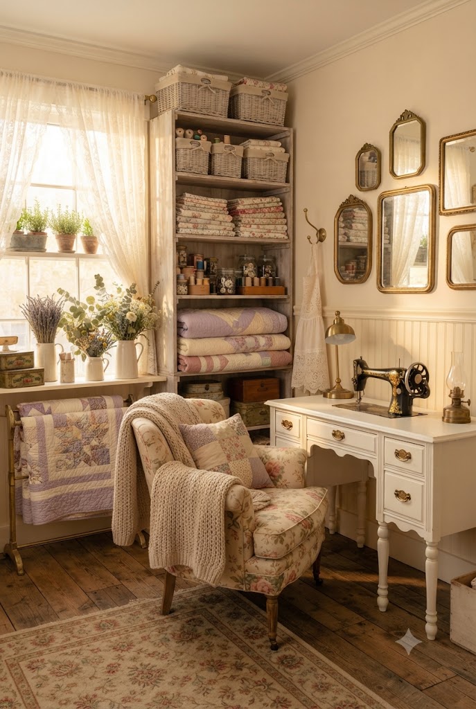 vintage sewing room
