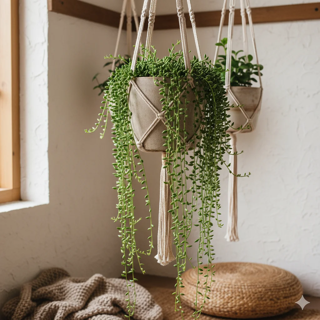 String of Pearls (Senecio Rowleyanus) succulent plants