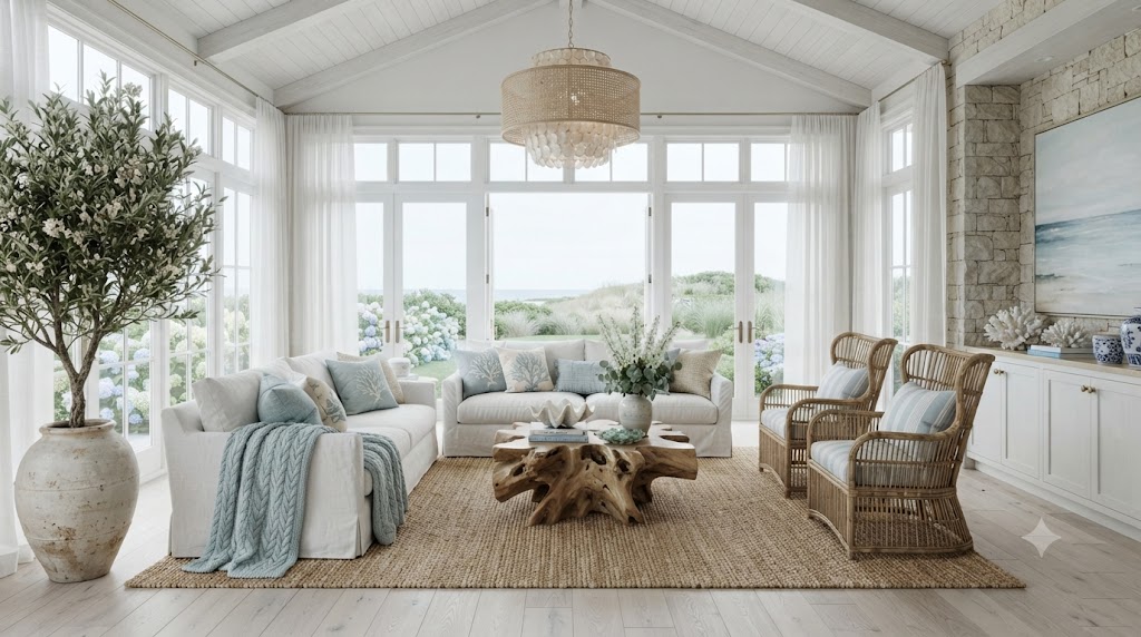 Luxury and Coastal-Inspired Sunroom