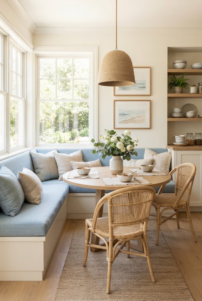 Coastal-Style Blue Breakfast Nook