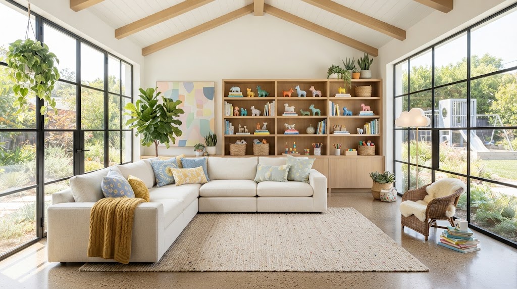 Bright & Playful Family Sunroom