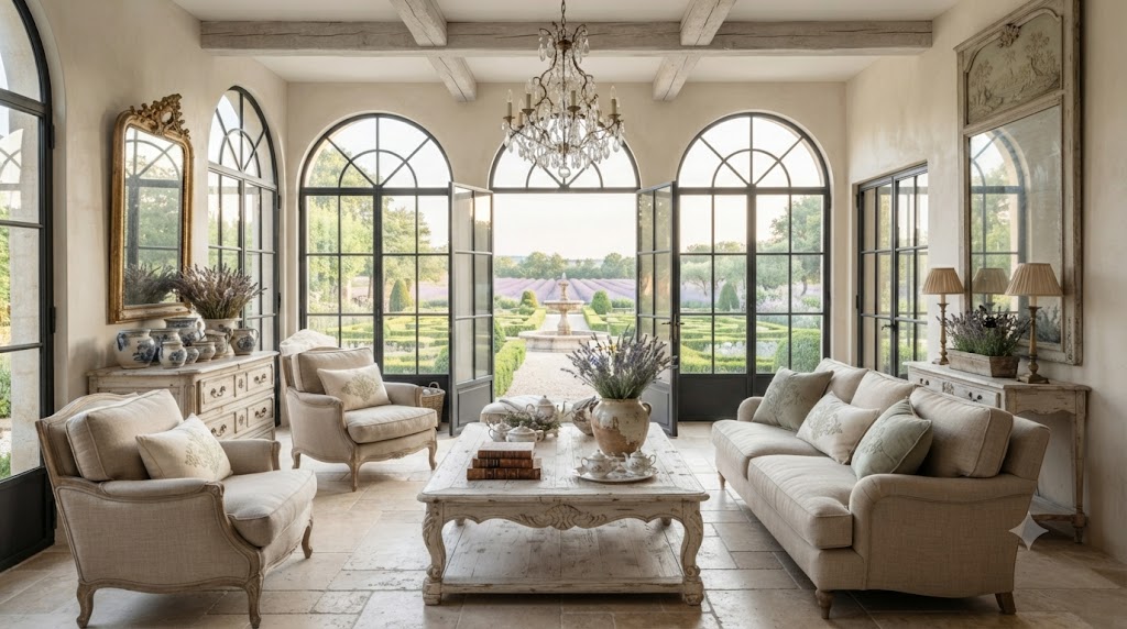 French Country style luxurious Sunroom
