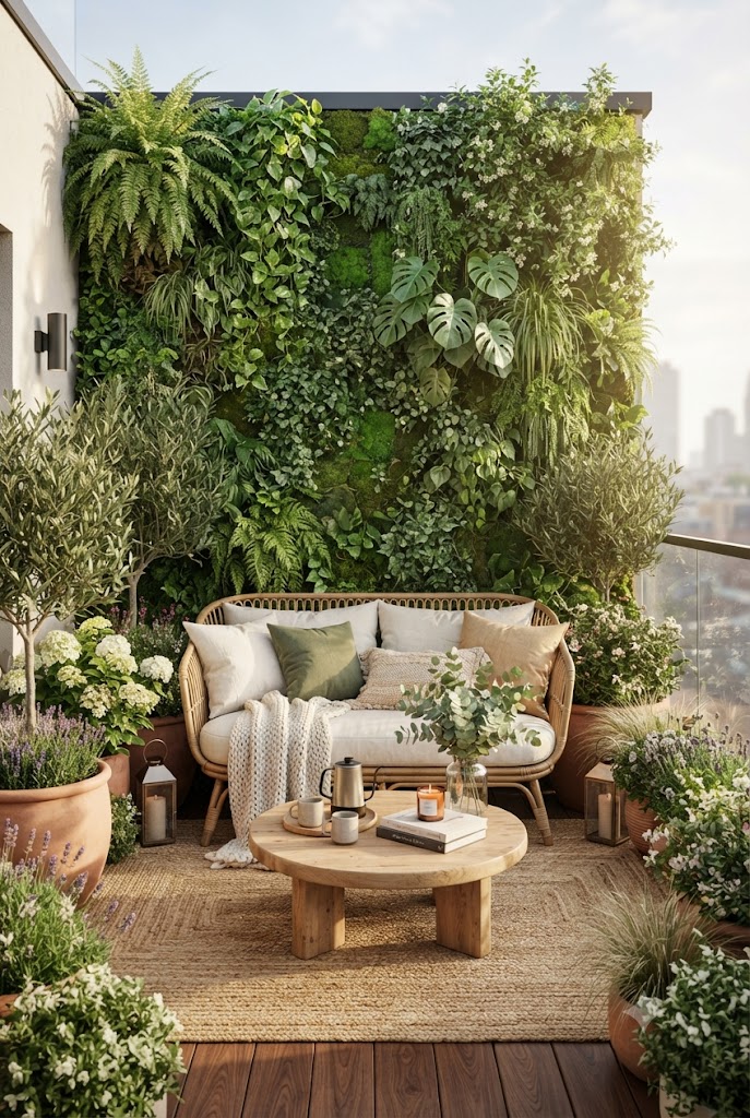 rooftop garden wall planters