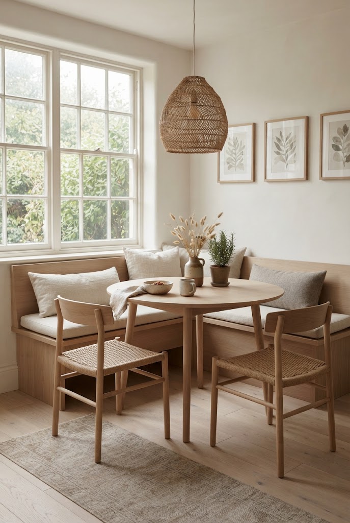 Rustic Wood-Toned Breakfast Nook