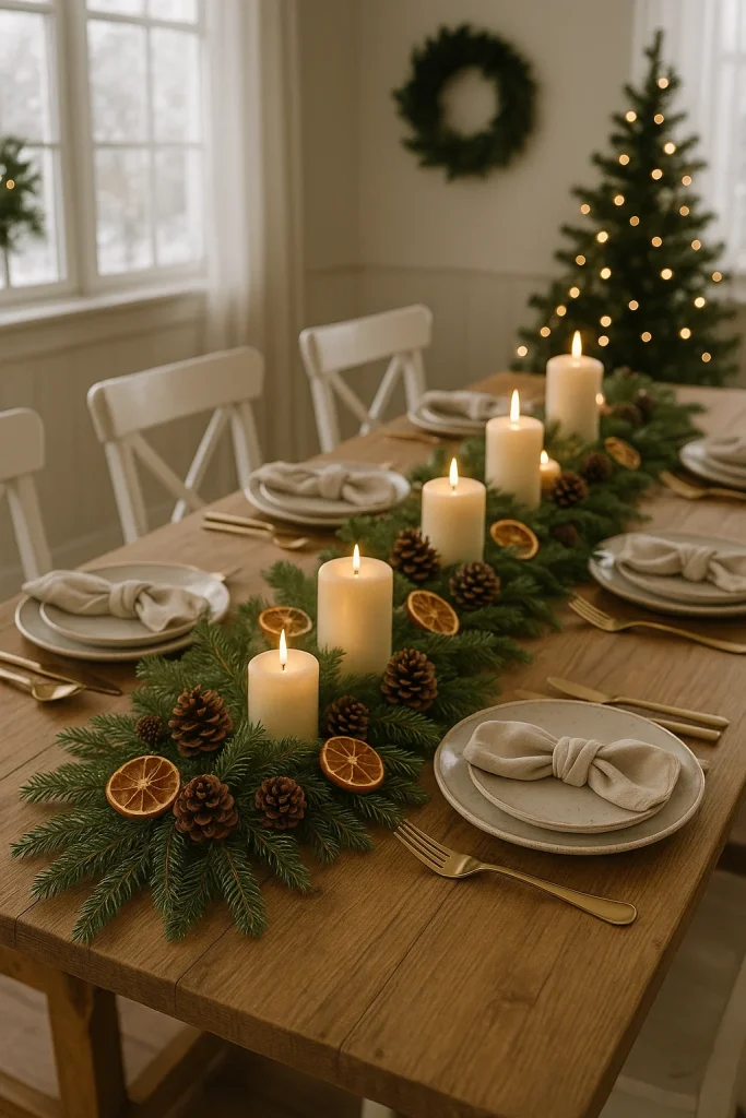 Farmhouse Winter Dining Table Decor
