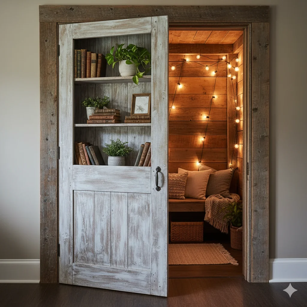 A wooden Hidden Bookshelf Doors  to a secret room