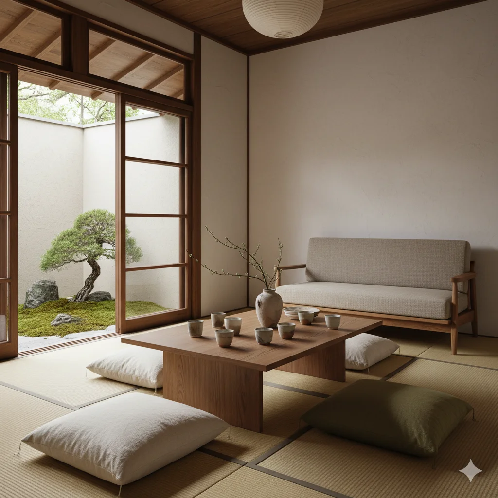 Wabi-Sabi Aesthetics Living Room