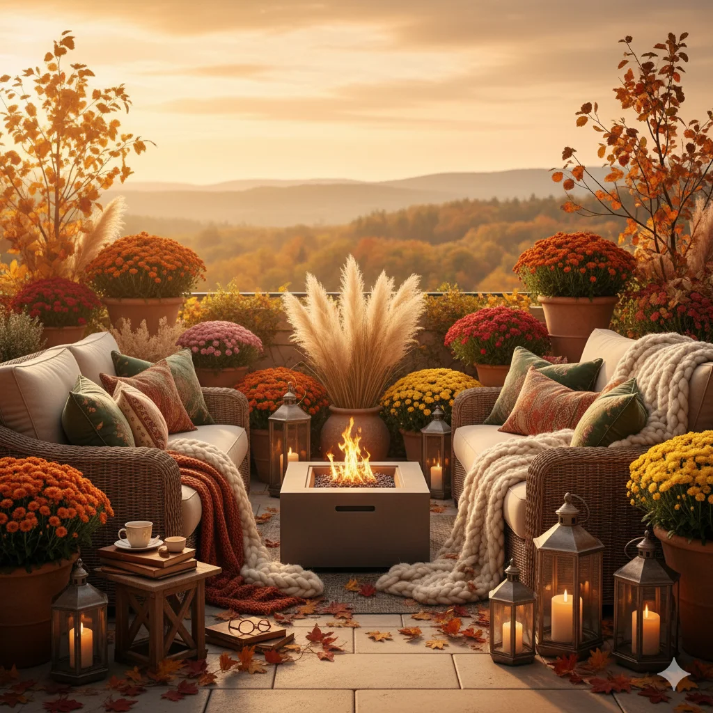 An inviting autumn Terrace Reading Nook 