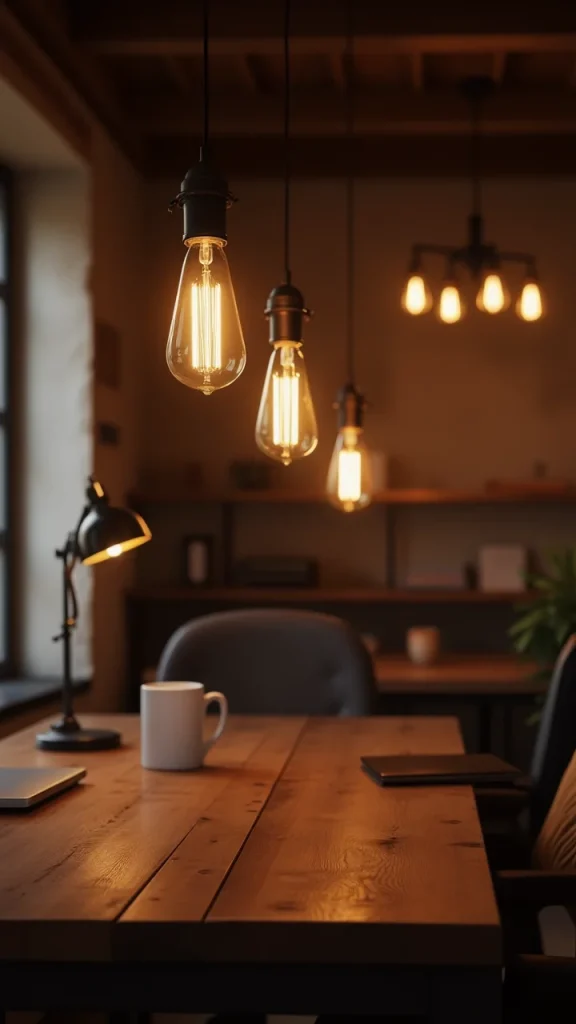 industrial pendant lamp for Rustic Barndominium Office