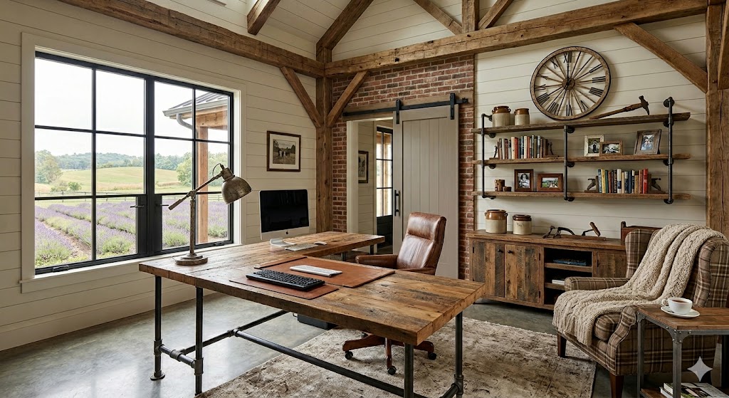 Rustic Barndominium Office Idea