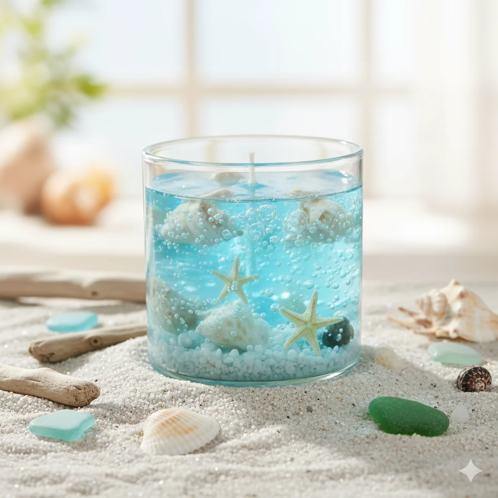 Coastal theme Gel Candle