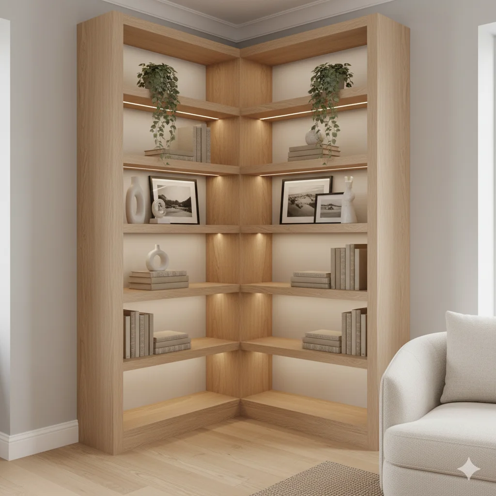 corner bookshelf 
