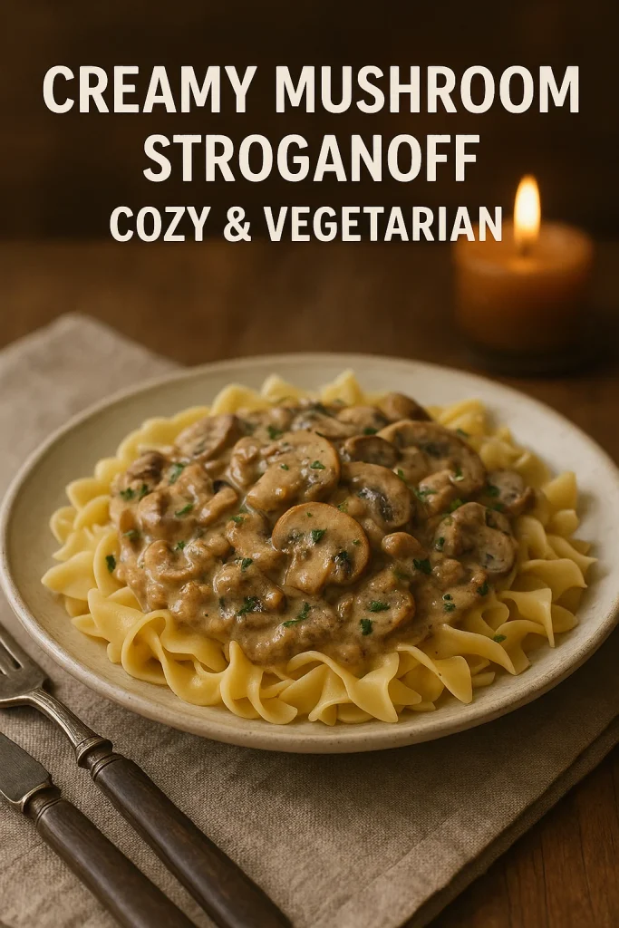 Creamy Mushroom Stroganoff.
vegetarian comfort food, easy winter dinner, creamy pasta