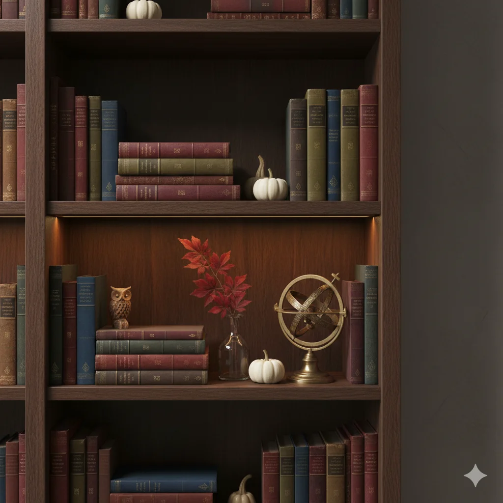 Dark Academia aesthetic Styling with Books and Literary Touches