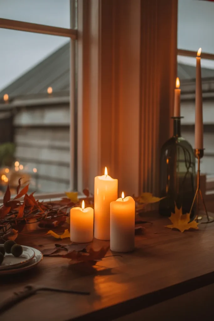 Fall Aesthetic Table Décor Candlelit fall Evening Setup