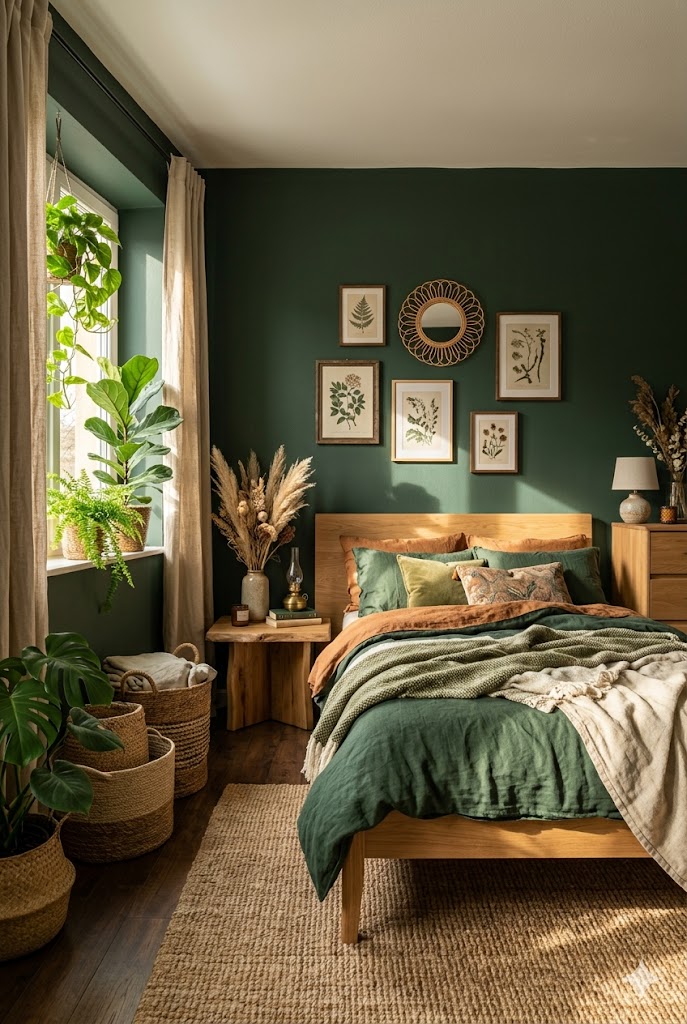 Forest Green Moody Bedroom Ideas