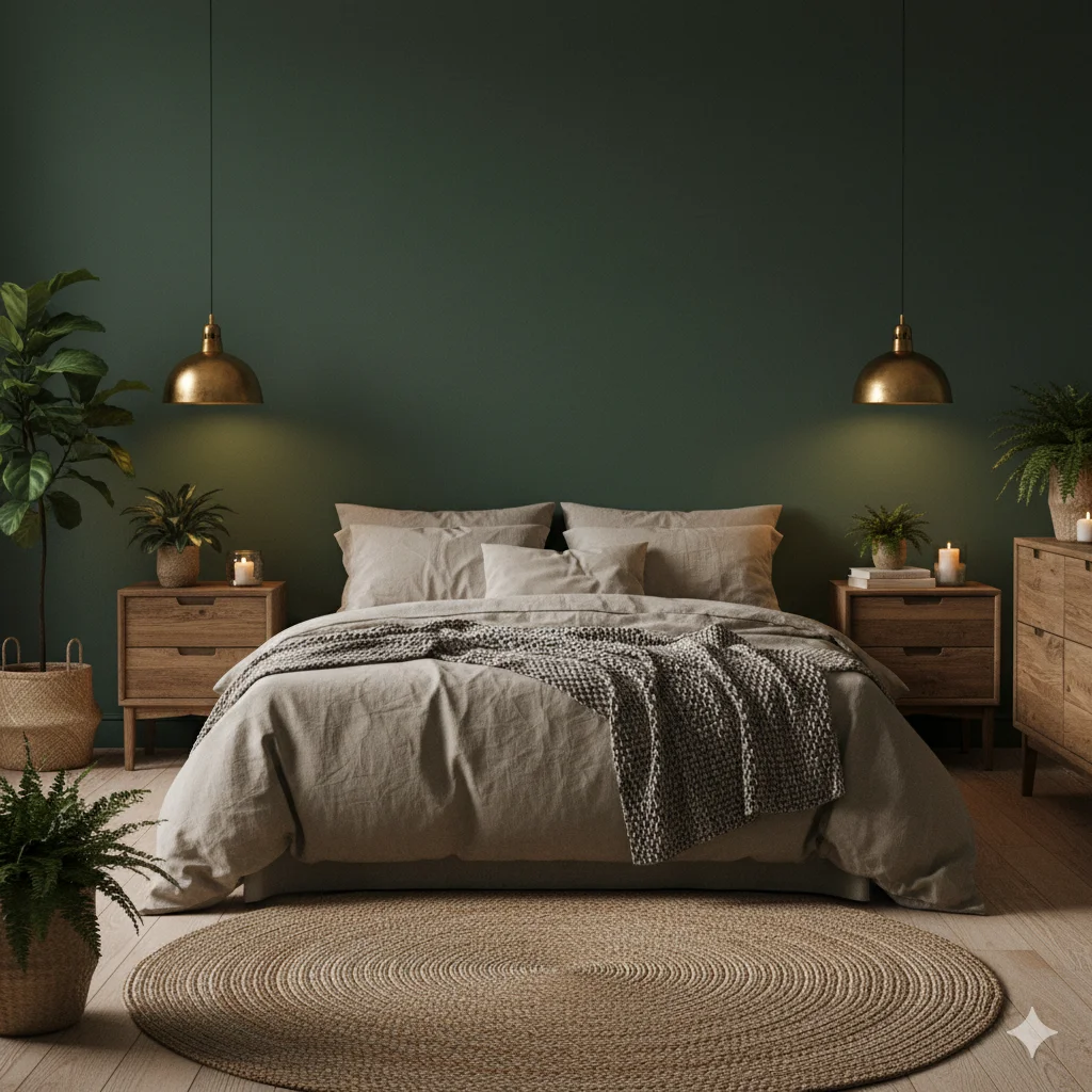 Forest Green  moody bedroom