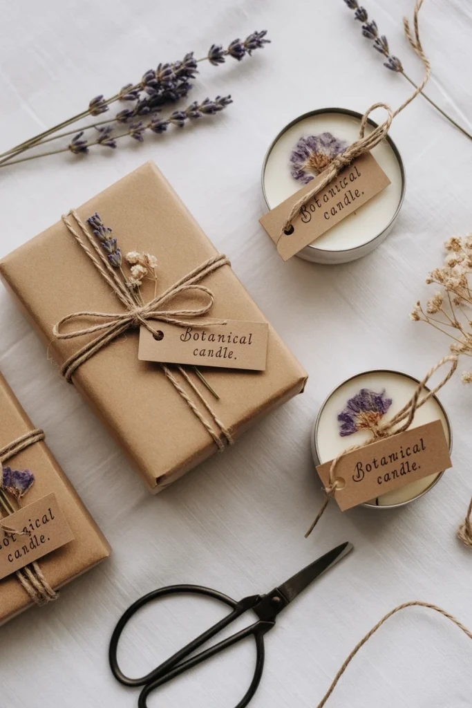 charming Botanical Candles gift set of DIY Pressed Flower Candles